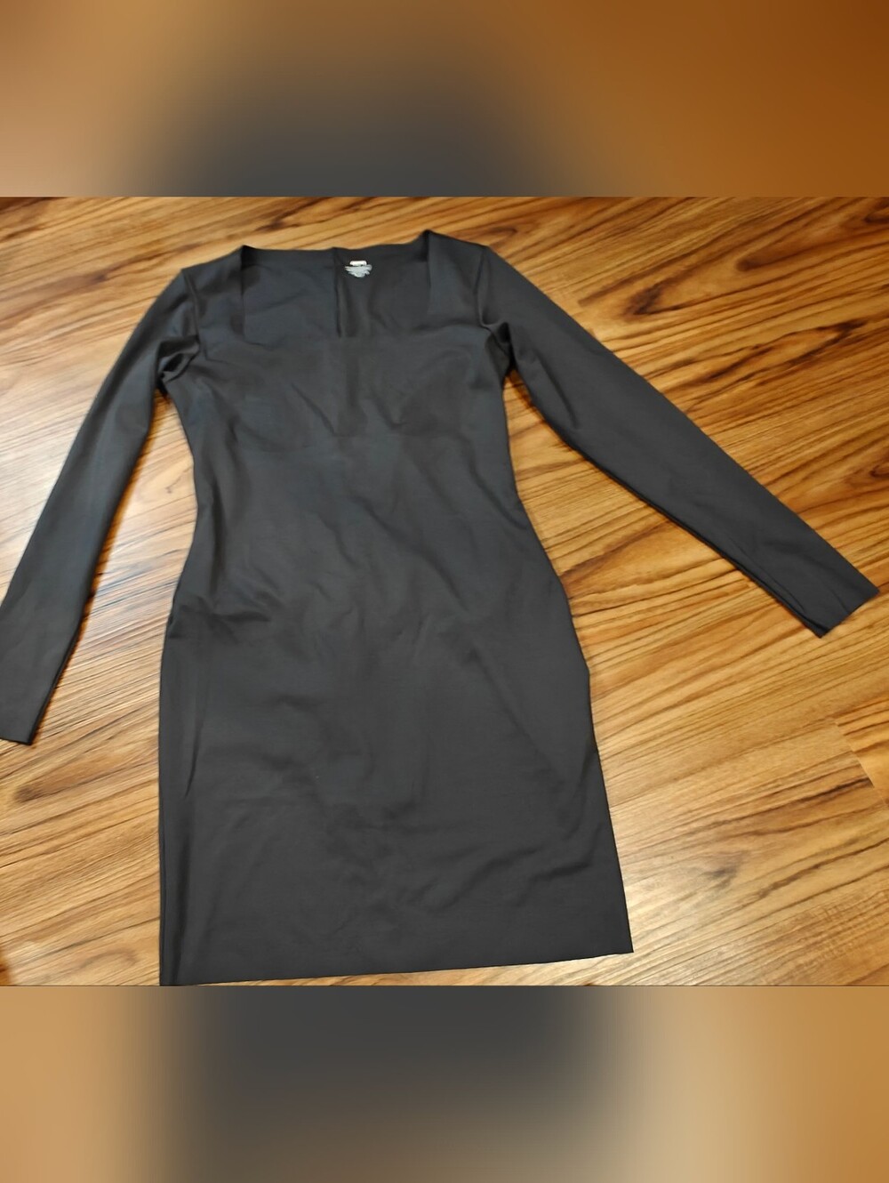 SKIMS Black Body Long Sleeve Slip Dress - Picture 6 of 12